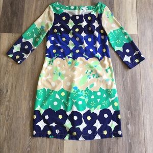 Closet closing, make offer! Blue, Green and Tan Floral Shift Dress Old Navy XS